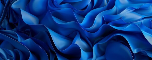 Blue wavy shapes.