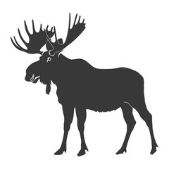 silhouette moose animal full body black color only