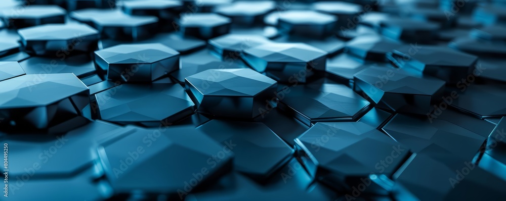 Aufkleber create a seamless pattern with dark blue hexagons. the hexagons should be glossy and have a slight b