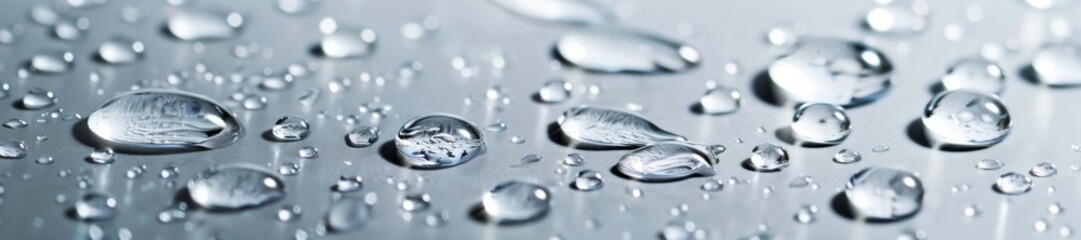 Pristine Water Drops on Glossy Surface - Abstract Macro Photography