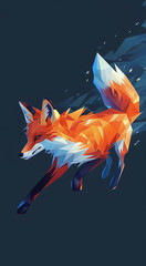 Create a minimalist polygonal fox logo in midpounce