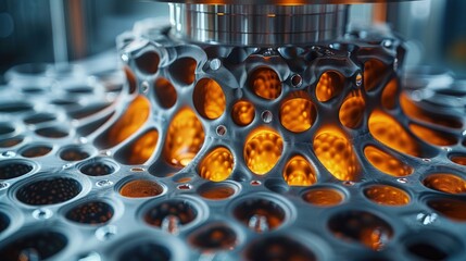 Additive manufacturing of heat-resistant materials for aerospace applications. Photorealistic. HD.