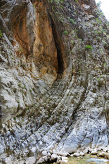 The Samaria Gorge is a National Park of Greece since 1962 on the island of Crete.