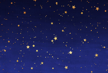 Fototapeta premium 背景素材_水彩の夜空_ラメ