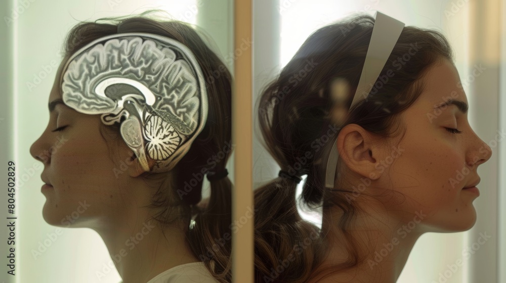 Poster a comparison of a brain scan before and after an infrared sauna session showing increased activity i