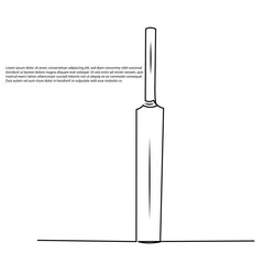 professional cricket bat continuous single one line drawing art vector design