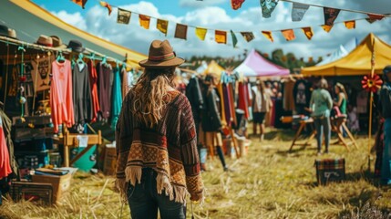 A man with long hair and wearing a hat stands confidently in front of a tent in a rugged outdoor setting.