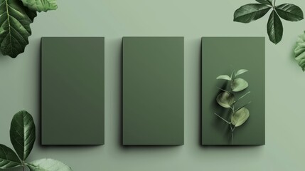 Minimalistic covers for the corporate culture sections of the presentation. Green shade, realistic pictures