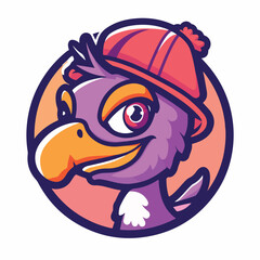 Cute dodo bird head mascot vector illustration © Generative Ai