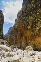 The Samaria Gorge is a National Park of Greece since 1962 on the island of Crete.
