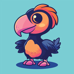 Cute dodo bird mascot vector illustration © Generative Ai