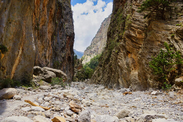 The Samaria Gorge is a National Park of Greece since 1962 on the island of Crete.