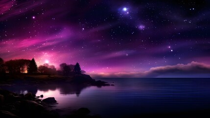 Fototapeta premium aurora over the lake