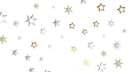XMAS Banner with golden decoration. Festive border with falling glitter dust and stars.