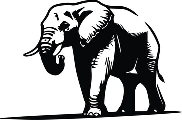 Elephant Silhouette, Design, Logo Svg - Animal Svg - Elephant Svg - Elephant Cut Files - Elephant Clipart - Elephant Design- Elephant Vector Svg, Eps, Png, Jpg, Dxf Files Digital Download