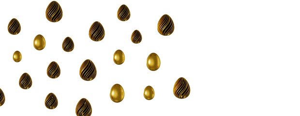 Spring Easter web sale banner with gold luxury