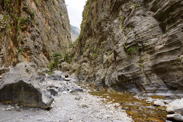 The Samaria Gorge is a National Park of Greece since 1962 on the island of Crete.