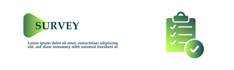 Survey icon on vector illustration concept. For presentation, infografics, promotion or web banner graphics. 