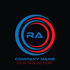 RD letter logo creative design. RD unique design. RD letter logo design on black background.