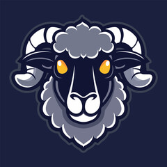 Sheep Head Mascot Vector illustration