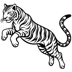 vector-illustration-of-tribal-tiger-jump