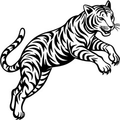 vector-illustration-of-tribal-tiger-jump