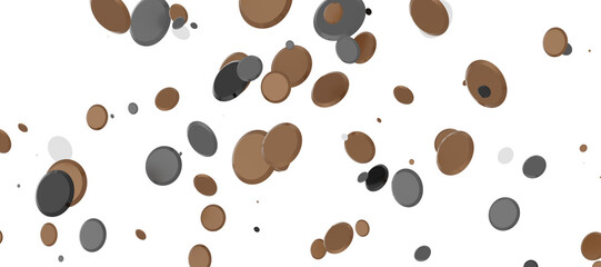 gold  Delight: Captivating 3D Illustration of Joyful gold Confetti