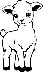 Sheep vector, farm animal design silhouette