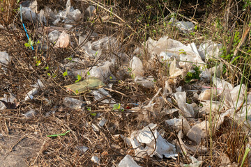 Plastic waste on the side of the road