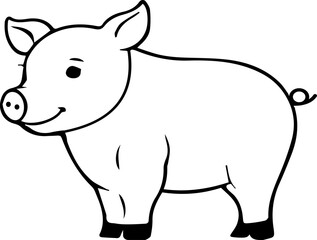 Swine vector, farm animal design of pig silhouette
