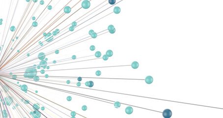 Motion of digital data flow. Communication and technology network concept with moving lines and dots