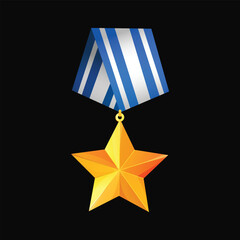 Gold star award, Golden sheriff badge design
