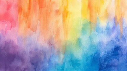 The background is an abstract pastel watercolor. It is a rainbow background.