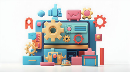 3D Cartoon Icon: Dynamic Collaboration Showcase with Flexibility, Innovation, and Adaptability Advertisement
