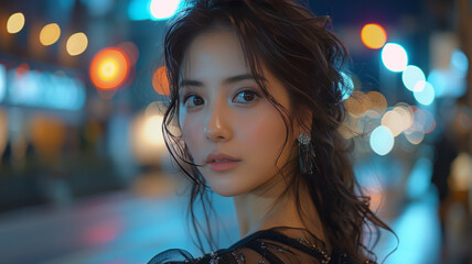 asian woman dressed in a prom outfit parked her car on the side of the road and invited me to get in the car.