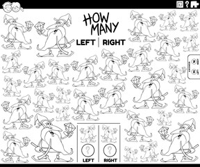 counting left and right pictures of cartoon dwarf with gem coloring page