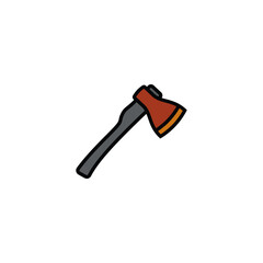 Original vector illustration. The contour icon of a hiking hatchet.