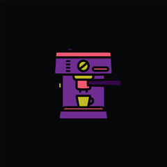 Original vector illustration. The contour icon of the coffee machine.