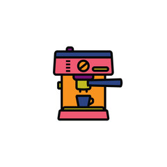 Original vector illustration. The contour icon of the coffee machine.