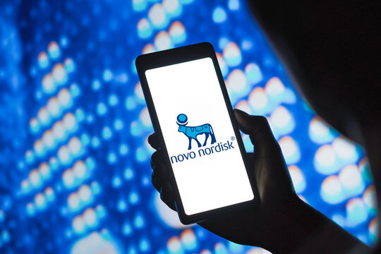 May 3, 2024, Brazil. In this photo illustration, the Novo Nordisk logo is displayed on a smartphone screen.