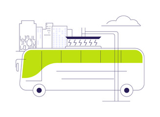 Battery bus abstract concept vector illustration.