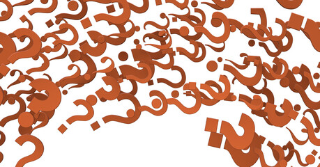 question mark symbols for FAQ, information, problem, and solution