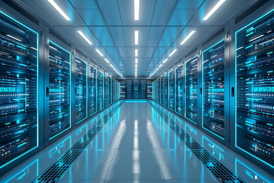 Futuristic Data Center Server Room