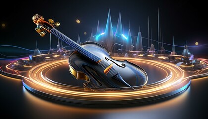 3d Music instrument visiting card
