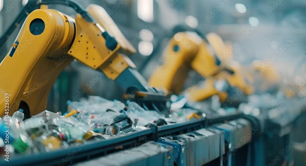 Aufkleber efficiently sorting recyclables in recycling facility with robotic arms: a fusion of technology and 