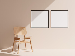 Thin frame mockup for art and quotes hanging on the wall.
