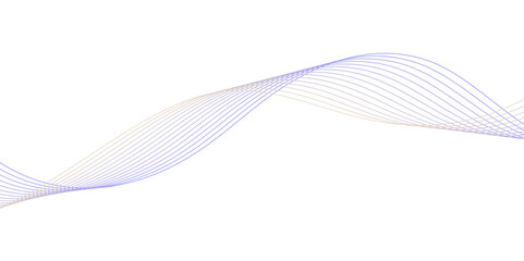 Abstract blue smooth wave on a white background. Dynamic sound wave. Design element. Vector illustration.
