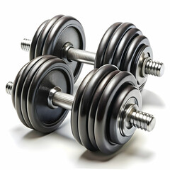 Naklejka premium big dumbbells over white