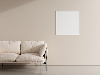 Thin frame mockup for art and quotes hanging on the wall.