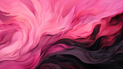 Obraz premium Seamless Pink and Black Brush Stroke Wavy Banner Background